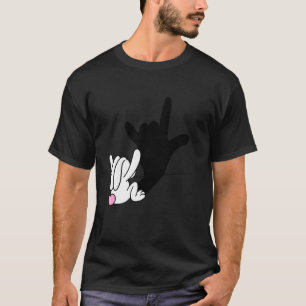 Camiseta Asl Bunny Reflation I Love You Hand Rótulo Languag