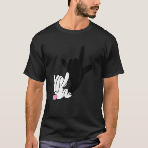 Camiseta AsL Bunny Reflection I Love You Hand Rótulo Langu