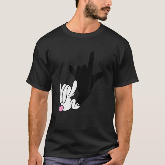 Camiseta AsL Bunny Reflection I Love You Hand Rótulo Langua (Anverso)
