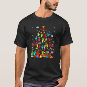 Camiseta ASL Christmas Tree Xmas Lights ASL Lenguaje de Rót
