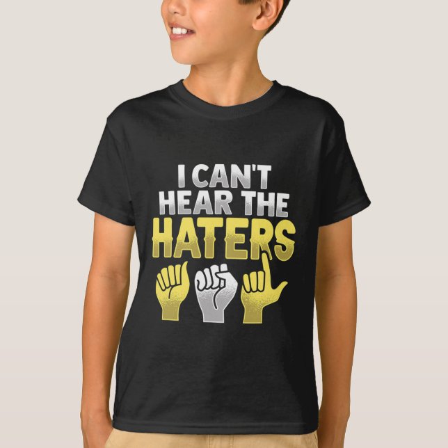 Camiseta ASL Hand Gesture Deaf Hearing Loss Conciencia (Anverso)