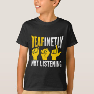 Camiseta ASL Hand Gesture Deaf Hearing Loss Conciencia 3