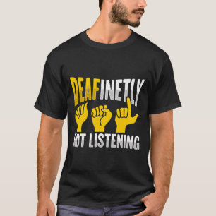 Camiseta ASL Hand Gesture Deaf Hearing Loss Conciencia 3