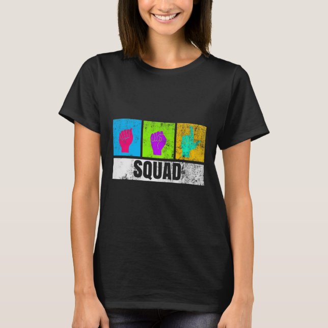Camiseta Asl Hand Sign Language For Deaf Pride And Deaf Awa (Anverso)