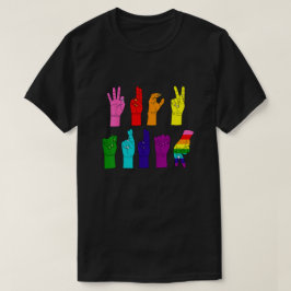 Camiseta ASL Hands - Rainbow Resistance Message