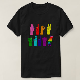 Camiseta ASL Hands - Rainbow Resistance Message