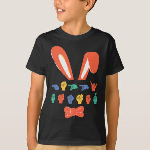 Camiseta Asl Happy Easter Candy Rótulo Lenguaje Huevos Muje