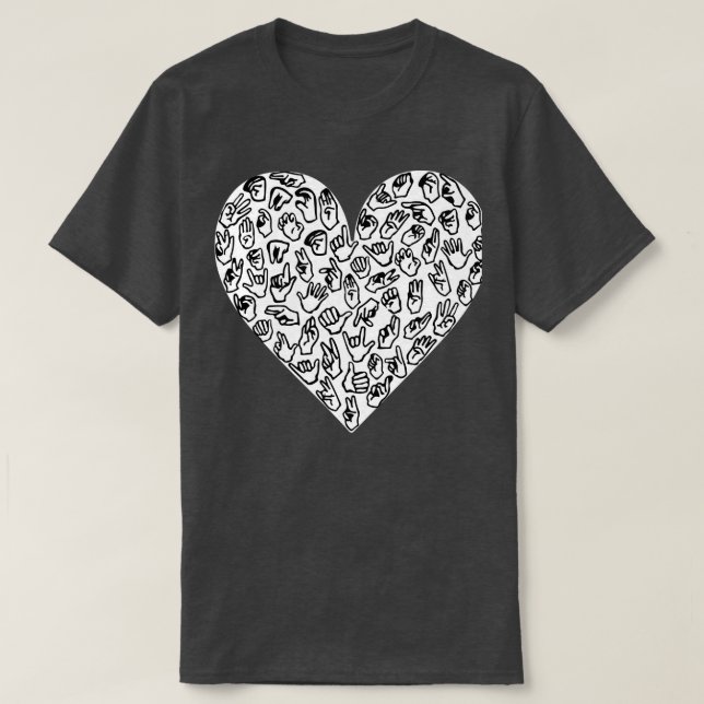 Camiseta ASL Heart Hands (Diseño del anverso)