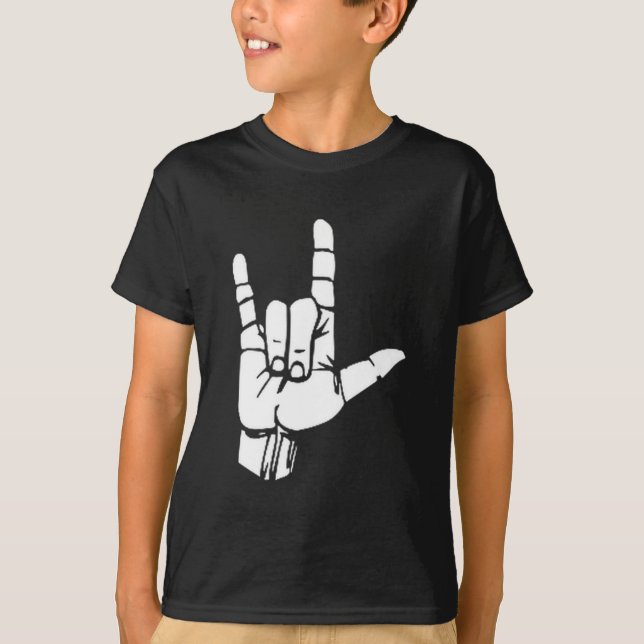 Camiseta Asl I Love You Gift American Sign Language Tee Pre (Anverso)