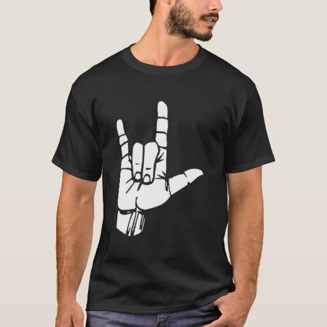Camiseta Asl I Love You Gift American Sign Language Tee Pre (Anverso)