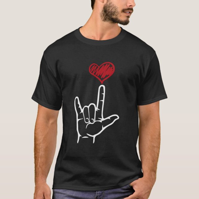 Camiseta Asl I Love You Hand He American Sign Language (Anverso)