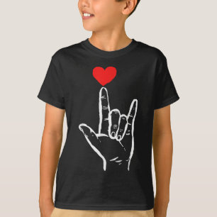 Camiseta Asl I Love You Hand Heart American Rótulo Language