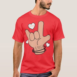Camiseta ASL I Love You LearnASL American Sign Language Des