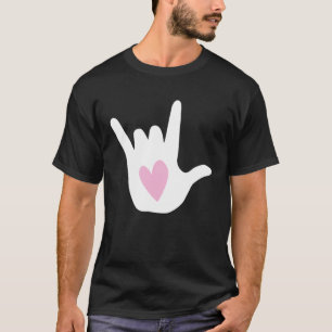Camiseta ASL I Love You Rótulo Language Simbol de mano con