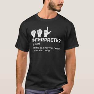 Camiseta Asl Interpreter Definition American Rótulo Languag