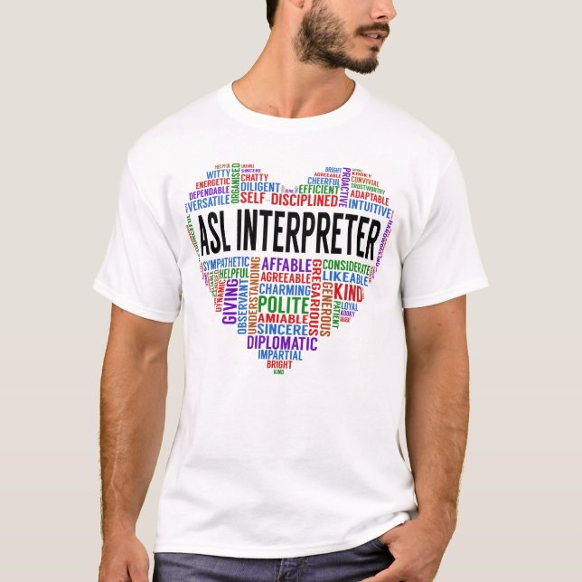 Camiseta Asl Interpreter Heart (Anverso)