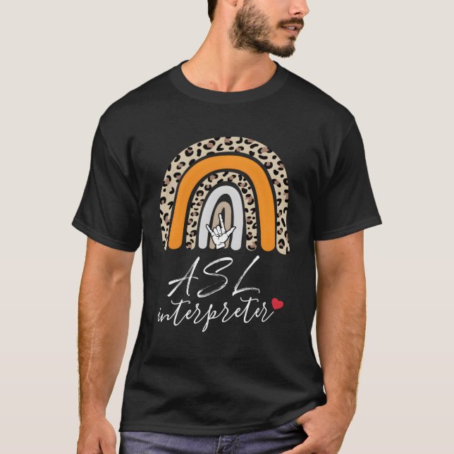 Camiseta Asl Interpreter Love Teacher School Rótulo Languag (Anverso)