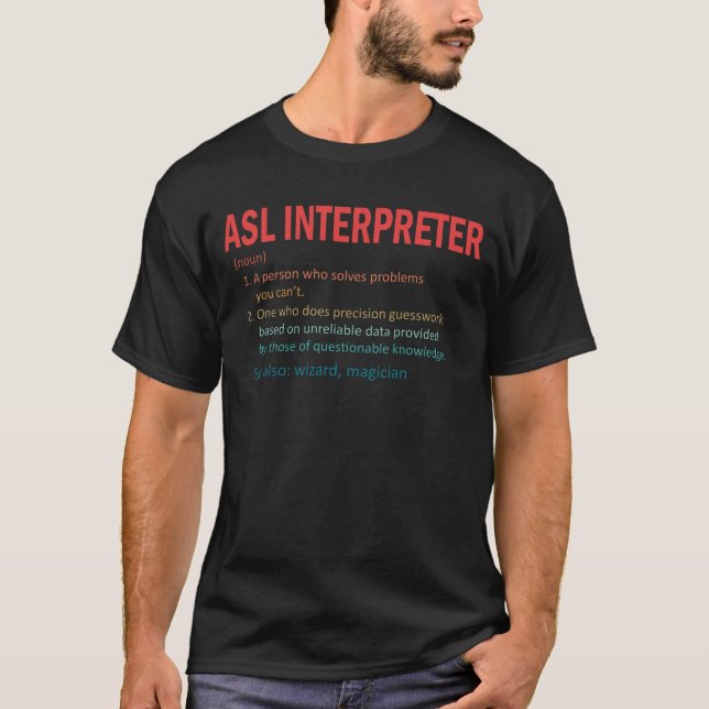 Camiseta Asl Interpreter Solves Problems Vintage (Anverso)
