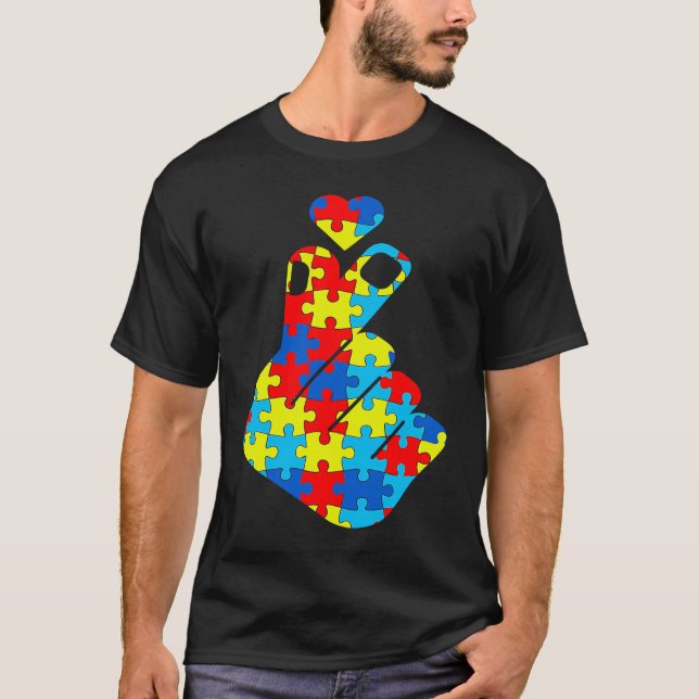 Camiseta ASL Korean Love Sign Language Autism Awareness Sup (Anverso)