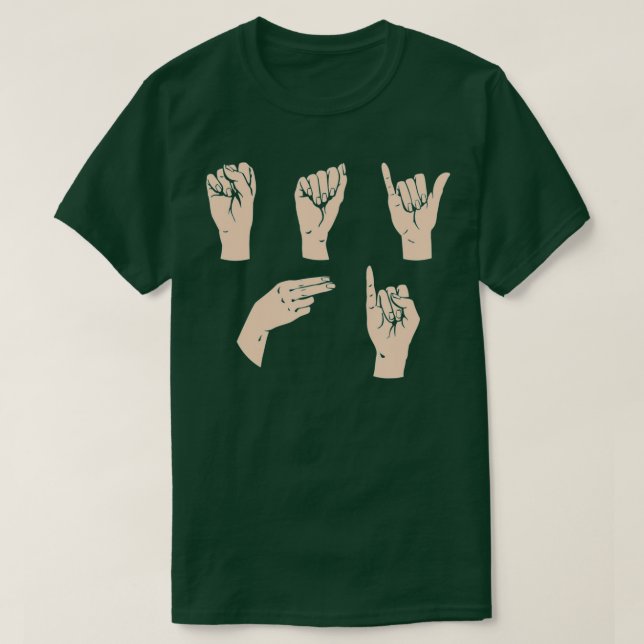 Camiseta ASL Learning Say Hi Funny Hand Sign language Inter (Diseño del anverso)