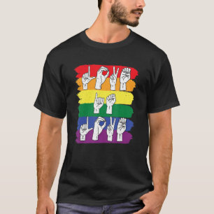 Camiseta Asl Lgbtq American Rótulo Language Love Is Love Pr