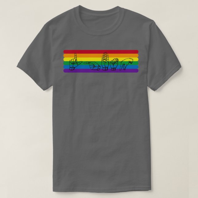 Camiseta ASL LGBTQ Rainbow (Diseño del anverso)
