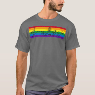 Camiseta ASL LGBTQ Rainbow