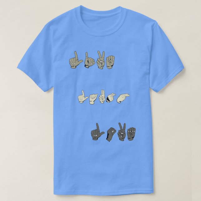 Camiseta ASL Live Laugh Love skin colors (Diseño del anverso)