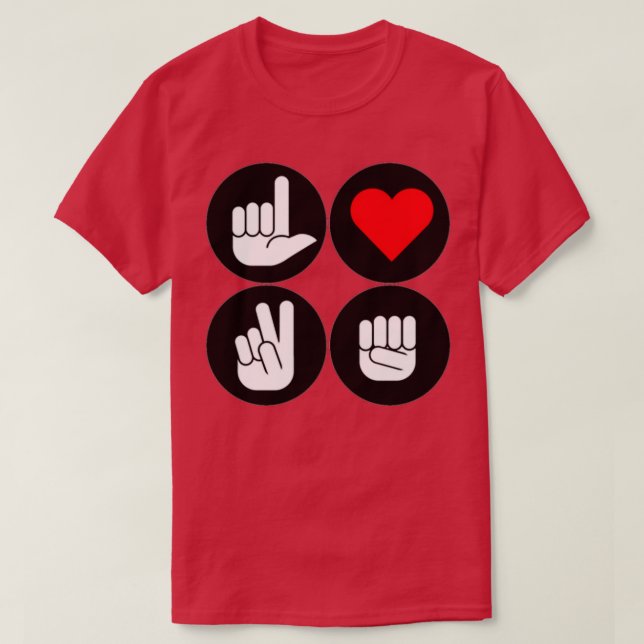 CAMISETA ASL LOVE 7 (Diseño del anverso)