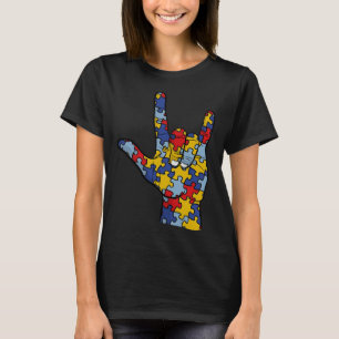 Camiseta ASL Love Rótulo Language Hand Autism Awareness Sup