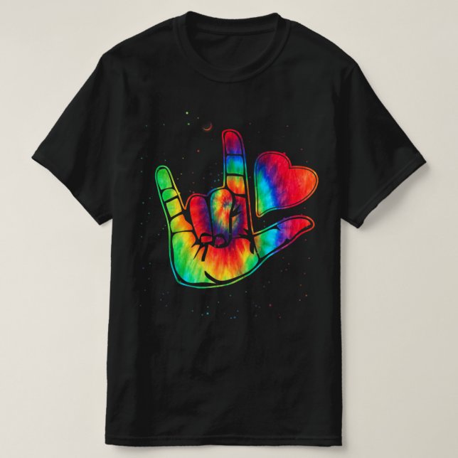 Camiseta ASL Love Rótulo Language Hand Autism Awareness Sup (Diseño del anverso)