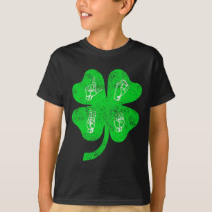 Camiseta ASL Love Rótulo Language St Patrick's Day Deaf Awa