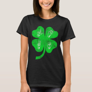 Camiseta ASL Love Rótulo Language St Patrick's Day Deaf Awa