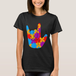 Camiseta Asl Love Rótulo Lenguaje Autismo Apoyo a la Concie