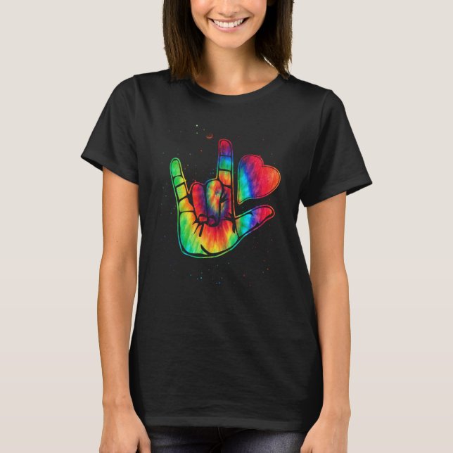 Camiseta ASL Love Sign Language Autism Awareness Support  2 (Anverso)