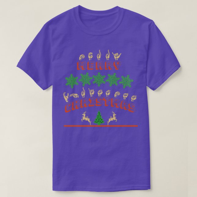 Camiseta ASL Merry Christmas American Rótulo Language GIft (Diseño del anverso)