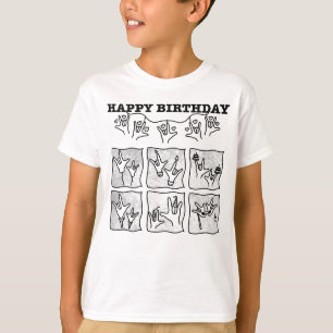 Camiseta ASL Obsesión de ILY - ¡Feliz Cumpleaños! 