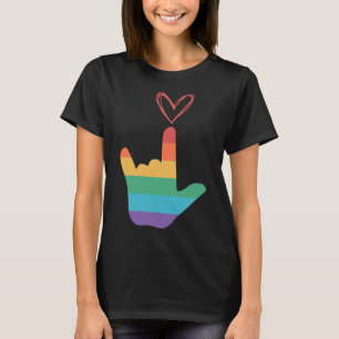 Camiseta ASL Rainbow Love Symbol Deaf