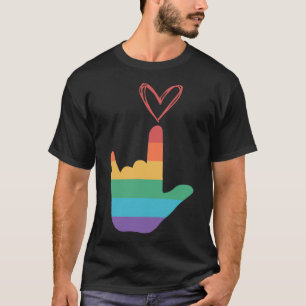 Camiseta ASL Rainbow Love Symbol Deaf