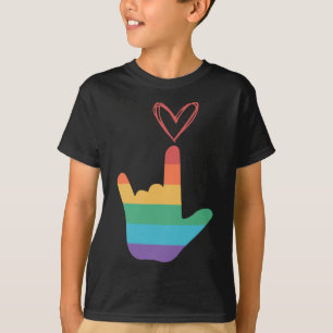 Camiseta ASL Rainbow Love Symbol Deaf