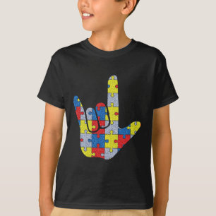 Camiseta ASL Rótulo de amor Lenguaje de autismo Ayuda para 