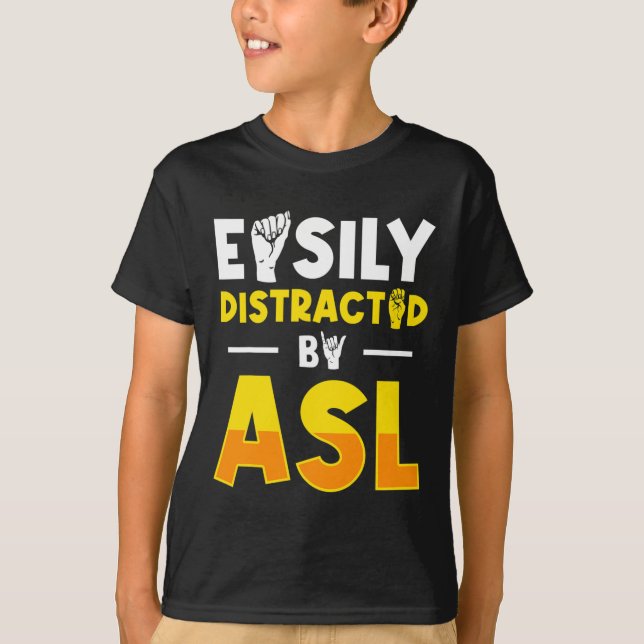 Camiseta ASL Sensibilización sobre la sordera y lenguaje de (Anverso)