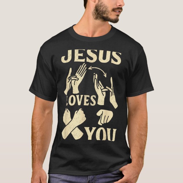 Camiseta Asl Teacher American Sign Language Christian Jesus (Anverso)