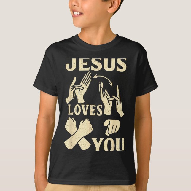 Camiseta Asl Teacher American Sign Language Christian Jesus (Anverso)