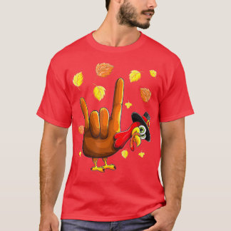 Camiseta ASL Tukey American Rótulo Language Te Amo Gracias