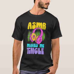 Camiseta Asmr Me Hace Tingle Retro Auriculares De Donut Asm