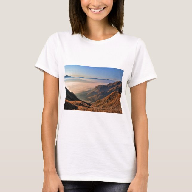 Camiseta Aso Kumamoto Japón Mar Somma De Nubes (Anverso)