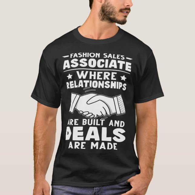 Camiseta Asociado de ventas de moda donde las relaciones so (Anverso)