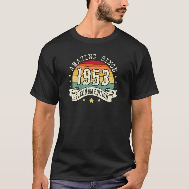 Camiseta Asombrosa Edición Platinum Nacida En 1953 Cumpleañ (Anverso)