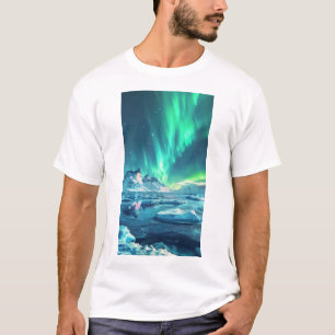 Camiseta Asombroso Aurora Borealis Vista Panorámica Camiset